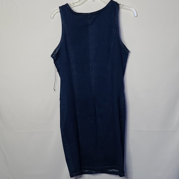 NWT Haute Monde button down denim jeweled dress S - Picture 5 of 7